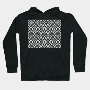 Abstract geometric pattern - gray and blue. Hoodie